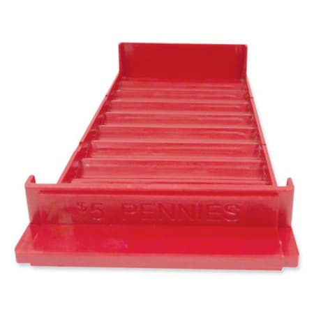 Compasion 3.75 x 11.5 x 1.5 in. Stackable Plastic Coin Tray, Red - Pennies, 2PK CO3742910
